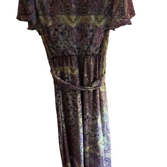 NWT One World “Live and Let Live” Paisley Print Flutter Sleeve Dress – Size L - Picture 10 of 16
